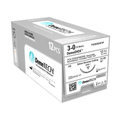 DemeDIOX, Polydioxanone Suture, Synthetic Absorbable, DFS-1, 24mm, 3/8 Circle, Reverse Cutting Needle, Violet, USP Size 3-0, 30 inches, (75cm)