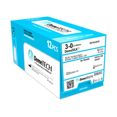 DemeSILK, Silk Suture, Synthetic Non-absorbable, , No Needle, Black, USP Size 3-0, 30 inches, (75cm)