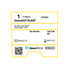 DemeGUT Plain, Plain Catgut Suture, Absorbable, , No Needle, Beige, USP Size 1, 60 inches, (150cm)